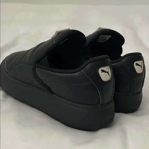 Puma Mayu Black Leather Puffy Slip On Sneakers Size 8 Women’s - Picture 8 of 14
